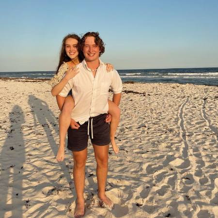 Lily Robertson and her husband on a vacation.